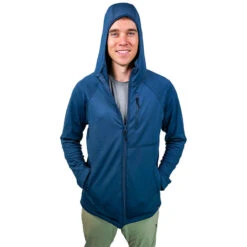 AO Apparel Men's Waffle Jacket -Patagonia Shop AOA050 alabama outdoors waffle jacket bering sea blue hood up