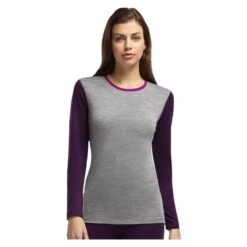 Icebreaker Women's 200 Oasis Long-Sleeve Crew Base Layer -Patagonia Shop ICE001 METRO 20HTHR 20VINO