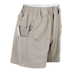 AFTCO Men's Stretch Original Fishing Shorts - 6" Inseam 12 AFTCO Men's Stretch Original Fishing Shorts - 6" Inseam -Patagonia Shop aftco mens original stretch fishing shorts khaki heather detail 1
