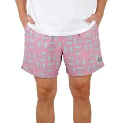 AFTCO Men's Strike Print Swim Shorts - 5.5" Inseam -Patagonia Shop aftco mens strike print swim shorts rose dawn 1