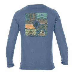Alabama Outdoors Alabama Scapes Comfort Colors Long Sleeve T-Shirt -Patagonia Shop alabama outdoors alabama scapes long sleeve comfort colors t shirt blue jean grid