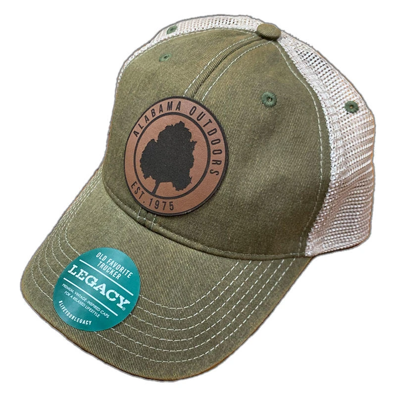 Alabama Outdoors Milbrook Leather Patch Trucker Hat 3 Alabama Outdoors Milbrook Leather Patch Trucker Hat - Image 3