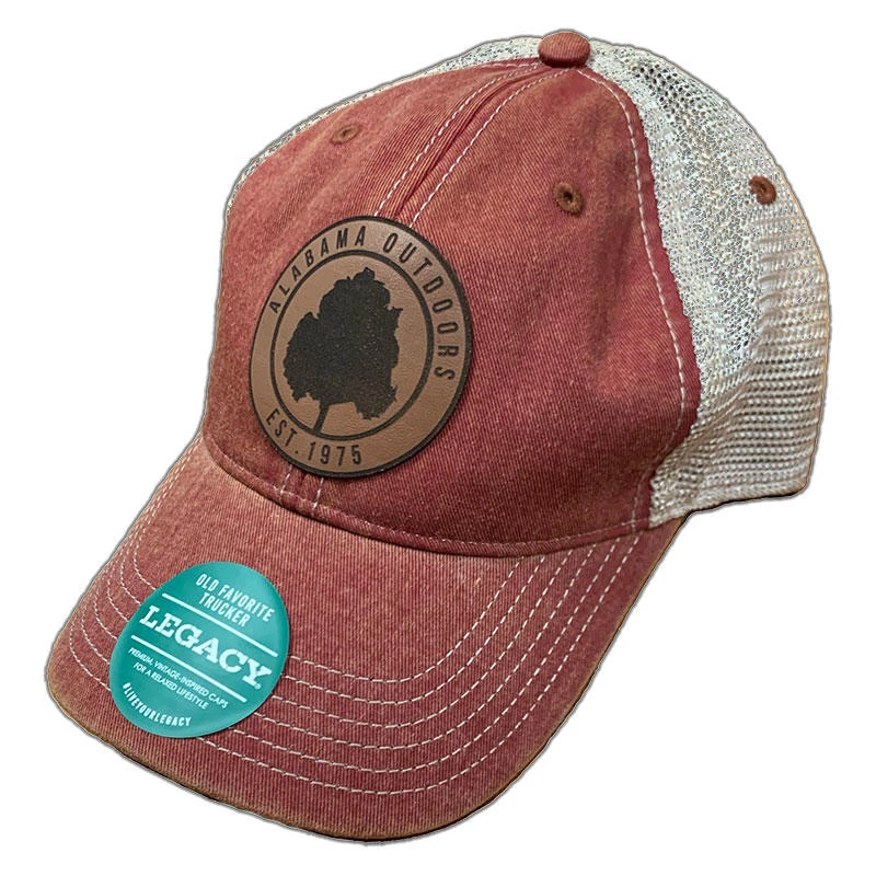Alabama Outdoors Milbrook Leather Patch Trucker Hat 1 Alabama Outdoors Milbrook Leather Patch Trucker Hat