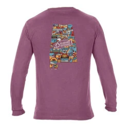 Alabama Outdoors State Badge Long-Sleeve Comfort Colors T-Shirt -Patagonia Shop alabama outdoors state badge logo long sleeve t shirt berry grid