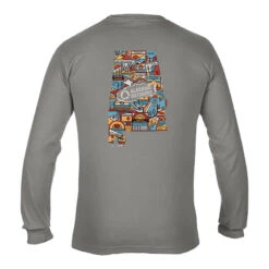 Alabama Outdoors State Badge Long-Sleeve Comfort Colors T-Shirt -Patagonia Shop alabama outdoors state badge logo long sleeve t shirt grey grid