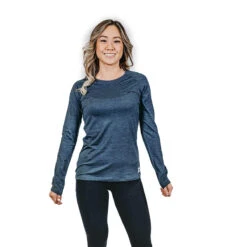 AO Apparel Women's Tech Long-Sleeve Shirt 19 AO Apparel Women's Tech Long-Sleeve Shirt -Patagonia Shop aoa womens ls tech t shirt heather blue ashes grid