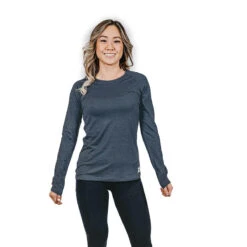 AO Apparel Women's Tech Long-Sleeve Shirt 18 AO Apparel Women's Tech Long-Sleeve Shirt -Patagonia Shop aoa womens ls tech t shirt heather navy grid