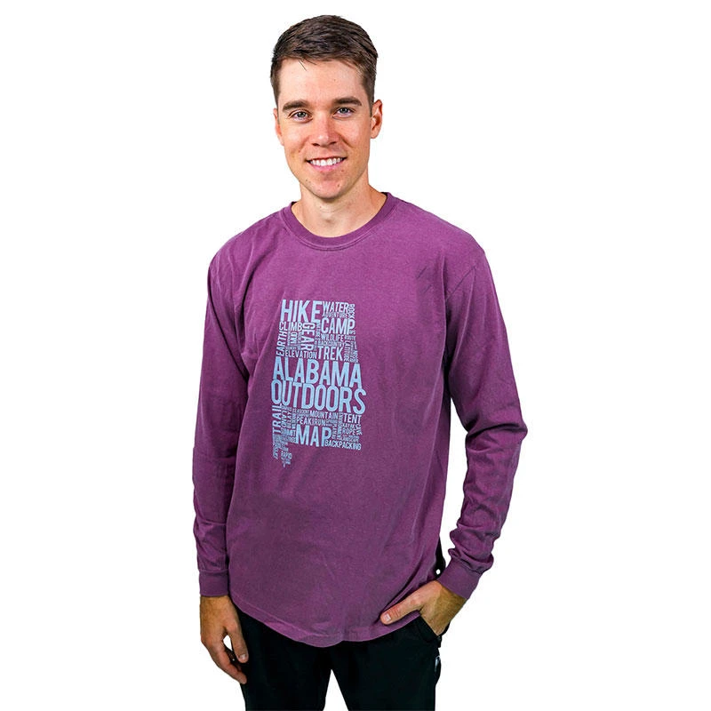Alabama Outdoors State Words Comfort Colors Long-sleeve T-Shirt 1 Alabama Outdoors State Words Comfort Colors Long-sleeve T-Shirt