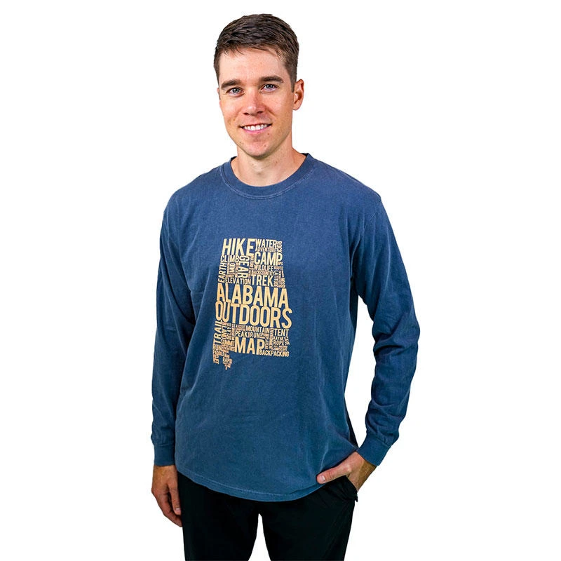 Alabama Outdoors State Words Comfort Colors Long-sleeve T-Shirt 2 Alabama Outdoors State Words Comfort Colors Long-sleeve T-Shirt - Image 2