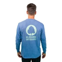 Alabama Outdoors Initial Coin Comfort Colors Longsleeve T-Shirt -Patagonia Shop aot378 ao initial coin comfort colors long sleeve blue jean green