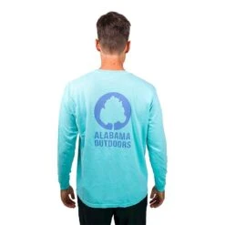 Alabama Outdoors Initial Coin Comfort Colors Longsleeve T-Shirt -Patagonia Shop aot378 ao initial coin comfort colors long sleeve chalky mint blue