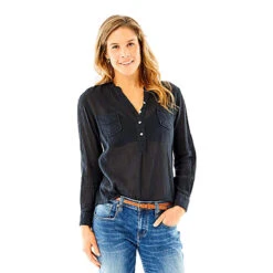 Carve Designs Women's Dylan Gauze Shirt -Patagonia Shop carve designs womens dylan gauze shirt BLACK