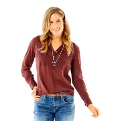 Carve Designs Women's Dylan Gauze Shirt -Patagonia Shop carve designs womens dylan gauze shirt MERLOT A