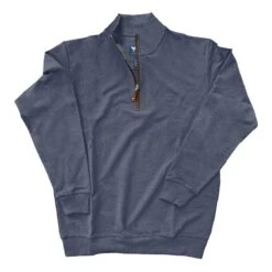 Coastal Cotton Men's French Terry 1/4 Zip Pullover -Patagonia Shop coastal cotton mens french terry quarter zip pullover deep water blue grid