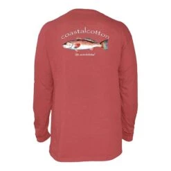 Coastal Cotton Men's Long-Sleeve Printed Pima Cotton Pocket T-Shirt -Patagonia Shop coastal cotton mens long sleeve printed pima cotton pocket tee redfish crimson