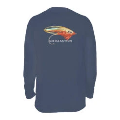Coastal Cotton Men's Long-Sleeve Printed 100% Pima Cotton Pocket T-Shirt -Patagonia Shop coastal cotton mens long sleeve t shirt fly navy grid