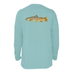 Coastal Cotton Men's Long-Sleeve Printed 100% Pima Cotton Pocket T-Shirt -Patagonia Shop coastal cotton mens long sleeve t shirt trout seafoam