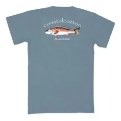 Coastal Cotton Men's Printed 100% Pima Cotton Short-Sleeve Pocket Tee -Patagonia Shop coastal cotton mens short sleeve printed pima cotton pocket tee teal redfish