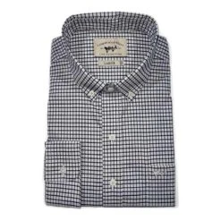 Coastal Cotton Men's Stretch Woven Sports Shirt -Patagonia Shop coastal cotton mens stretch wovens grey smoke check