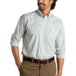 Duck Head Men's Jenkins Long Sleeve Button-Down Collar Performance Plaid Shirt