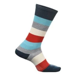 Feetures Men's Primary Stripe Cushion Crew Socks