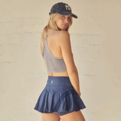 FREE PEOPLE FP Movement Women's Pleats And Thank You Skort -Patagonia Shop fp movement pleats and thank you skort navy 1