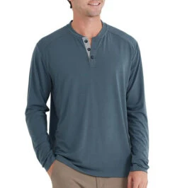 Free Fly Men's Bamboo Long-Sleeve Henley 21 Free Fly Men's Bamboo Long-Sleeve Henley -Patagonia Shop free fly mens bamboo flex henley midnight grid