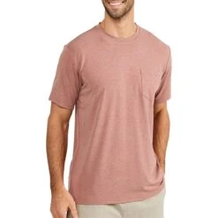 Free Fly Men's Bamboo Flex Pocket Short-Sleeve T-Shirt -Patagonia Shop free fly mens bamboo flex pocket tee heather brick1