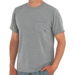Free Fly Men's Bamboo Flex Pocket Short-Sleeve T-Shirt -Patagonia Shop free fly mens bamboo flex pocket tee heather graphite