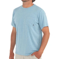 Free Fly Men's Bamboo Flex Pocket Short-Sleeve T-Shirt -Patagonia Shop free fly mens bamboo flex pocket tee heather tide