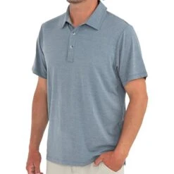 Free Fly Men's Bamboo Flex Polo -Patagonia Shop free fly mens bamboo flex polo heather blue dusk