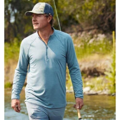 Free Fly Men's Bamboo Flex Quarter-Zip Pullover -Patagonia Shop free fly mens bamboo flex quarter zip heather blue current 4