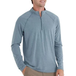 Free Fly Men's Bamboo Flex Quarter-Zip Pullover -Patagonia Shop free fly mens bamboo flex quarter zip heather blue current grid