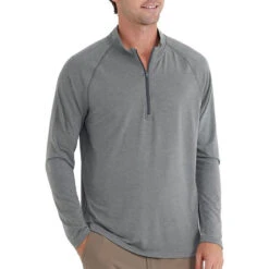 Free Fly Men's Bamboo Flex Quarter-Zip Pullover -Patagonia Shop free fly mens bamboo flex quarter zip heather graphite grid