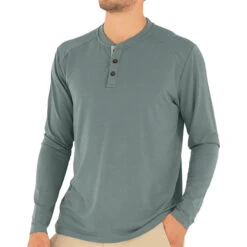 Free Fly Men's Bamboo Long-Sleeve Henley 22 Free Fly Men's Bamboo Long-Sleeve Henley -Patagonia Shop free fly mens bamboo henley heather spruce