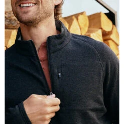 Free Fly Men's Bamboo Heritage Fleece Quarter-Zip Pullover -Patagonia Shop free fly mens bamboo heritage fleece pullover heather black 5