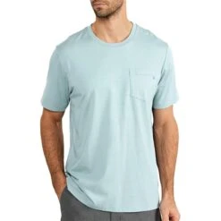 Free Fly Men's Heritage Short-Sleeve Pocket T-Shirt -Patagonia Shop free fly mens heritage pocket t shirt flats blue