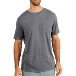 Free Fly Men's Heritage Short-Sleeve Pocket T-Shirt -Patagonia Shop free fly mens heritage pocket t shirt heather flint