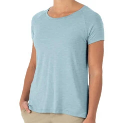 Free Fly Women's Bamboo Explorer T-Shirt -Patagonia Shop free fly womens bamboo explorer tee HeatherTide 1