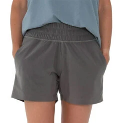 Free Fly Women's Pull-On Breeze Shorts - 3.5" Inseam -Patagonia Shop free fly womens breeze pull on shorts graphite grid