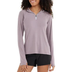 Free Fly Women's Bamboo Flex Quarter-Zip Pullover -Patagonia Shop free fly womens flex quarter zip purple sage 1
