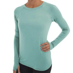 Free Fly Women's Bamboo Midweight Long-Sleeve Shirt -Patagonia Shop freefly womens bamboo midweight long sleeve shirt BottleGreen