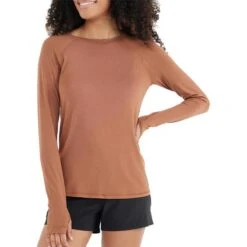 Free Fly Women's Bamboo Midweight Long-Sleeve Shirt -Patagonia Shop freefly womens bamboo midweight long sleeve shirt desert sand