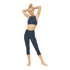 Girlfriend Collective Women's 3/4 Compressive High-Rise Leggings -Patagonia Shop girlfriend collective 3 4 rise leggings midnight grid