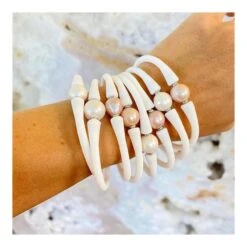 Gresham Jewelry Freshwater Pearl Maui Bracelet -Patagonia Shop gresham jewlery maui bracelet freshwater pearl white add