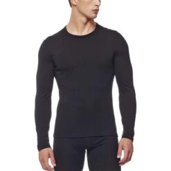Icebreaker Men's 200 Oasis Crewe Long-Sleeve Base Layer -Patagonia Shop icebreaker mens 200 oasis crewe long sleeve base layer black front