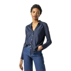Lilla P Women's Long-Sleeve Button-Down Tee