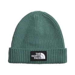 The North Face Kids TNF Box Logo Cuffed Beanie -Patagonia Shop north face kids tnf logo cuffed beanie dark sage