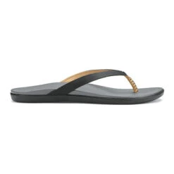 OluKai Ho'opio Leather Women's Sandals -Patagonia Shop olukai womens hoopio leather sandals black charcoal