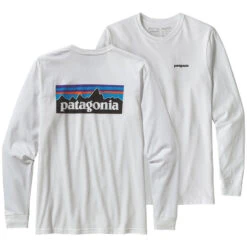 Patagonia Men's P-6 Logo Long-Sleeve Responsibili-Tee -Patagonia Shop pat 20white
